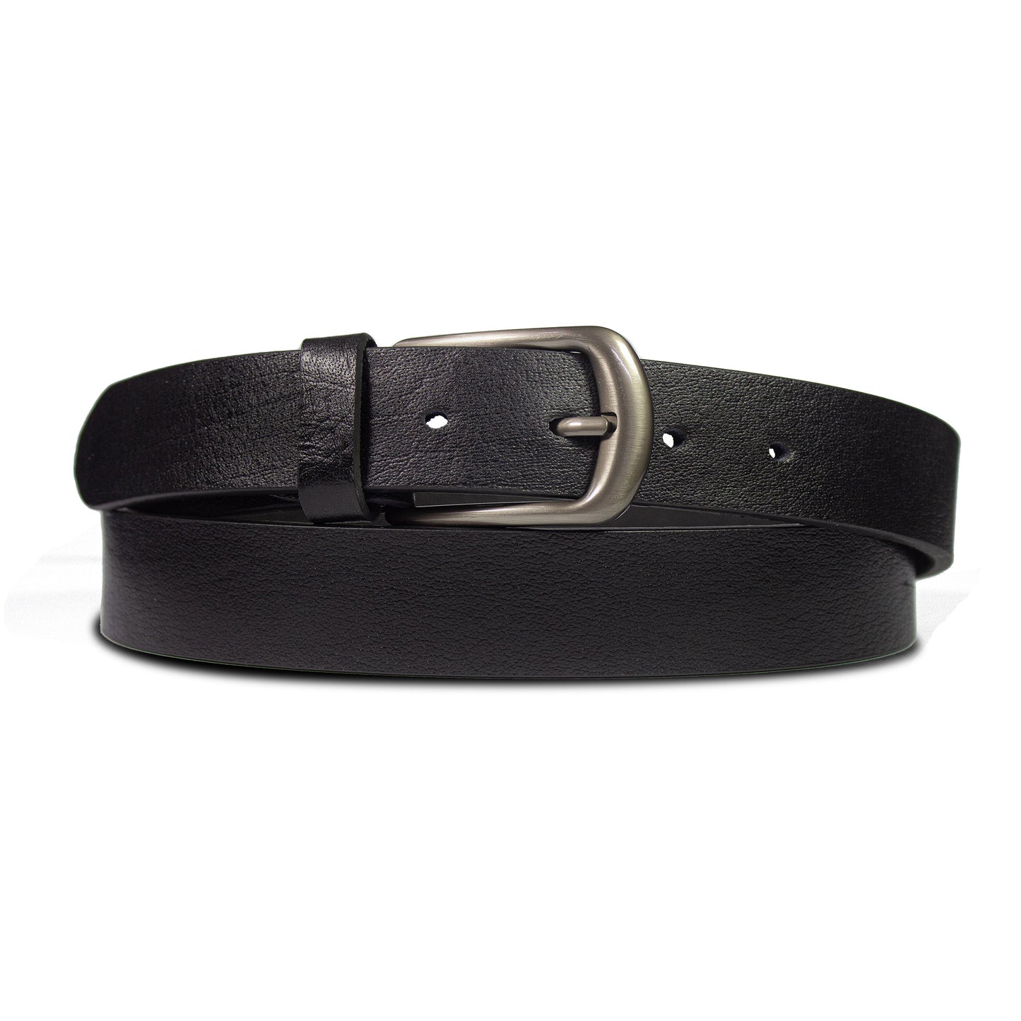 The Midnight Legacy: Men's Black Patina Pure Leather Belt – Non-Stitched, 1.5 Inches