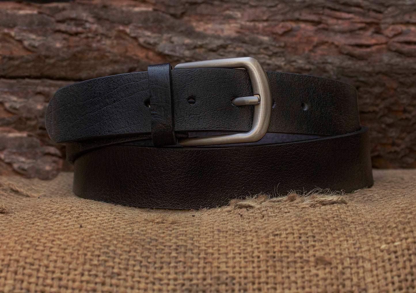 The Midnight Legacy: Men's Black Patina Pure Leather Belt – Non-Stitched, 1.5 Inches